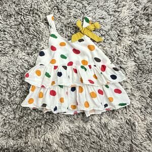 Humor Bear Polka Dot Mustard Yellow Tiered Tank Top 2T 3T